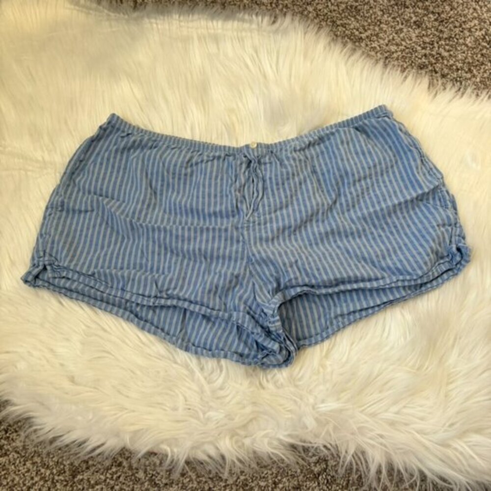 Aerie Blue Striped Pajama Shorts Women's Small